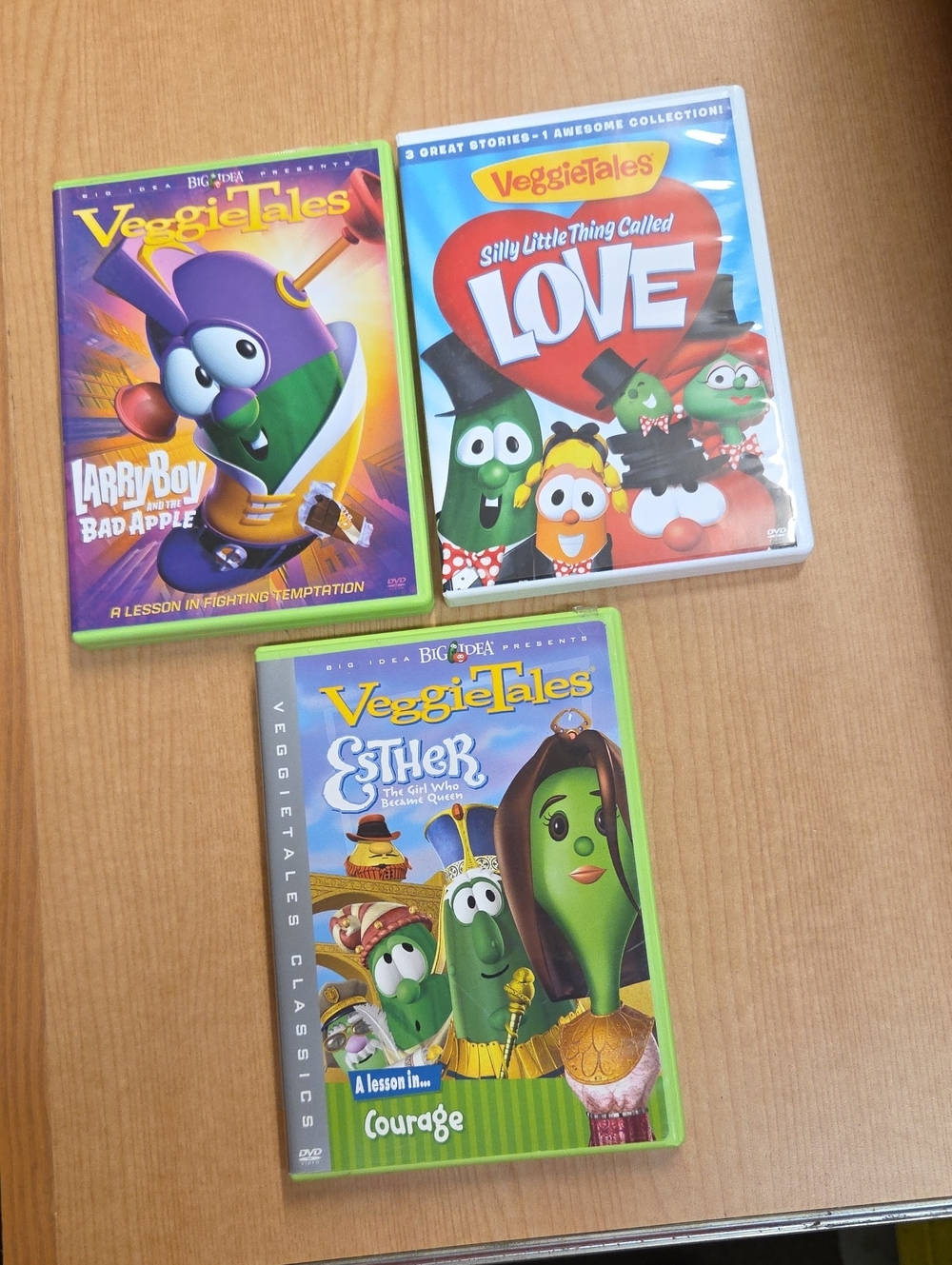 3 Veggie Tales DVDs